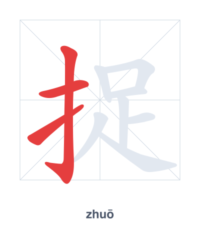 Pratica dell'ordine dei tratti per 捉 - zhuō