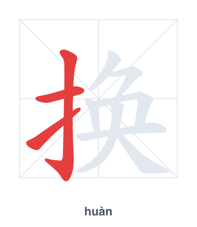 Pratica dell'ordine dei tratti per 换 - huàn