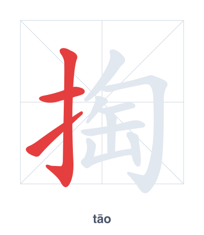 Pratica dell'ordine dei tratti per 掏 - tāo