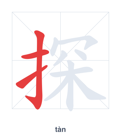 Mazoezi ya mpangilio wa mikunjo kwa 探 - tàn
