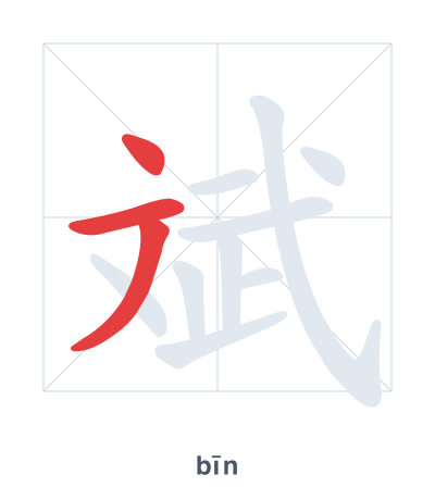 Pratica dell'ordine dei tratti per 斌 - bīn