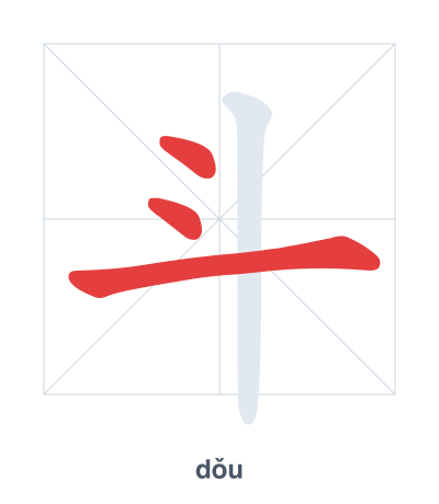Pratica dell'ordine dei tratti per 斗 - dǒu/dòu