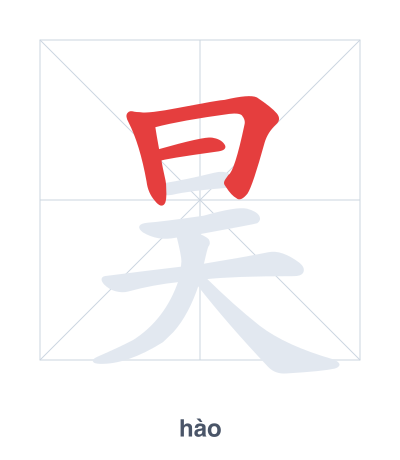 تدريب ترتيب الخطوط لـ 昊 - hào