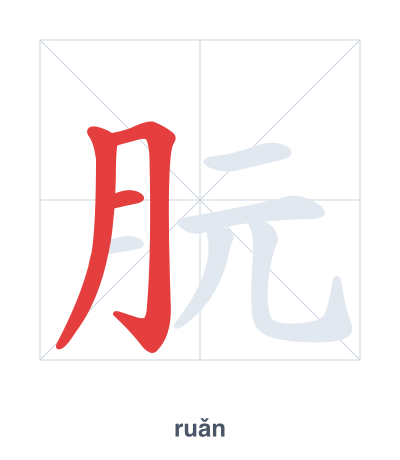 Pratica dell'ordine dei tratti per 朊 - ruǎn
