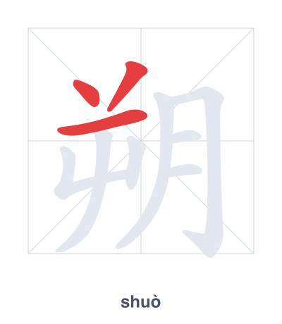 Pratica dell'ordine dei tratti per 朔 - shuò