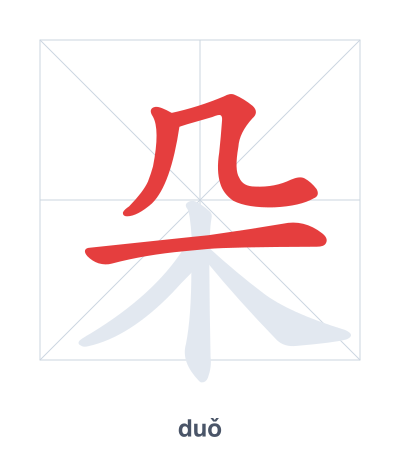 Prática de ordem dos traços para 朵 - duǒ