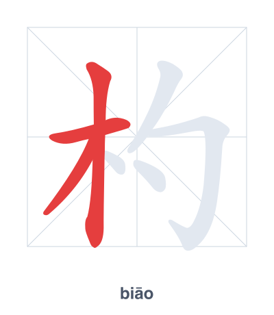 تدريب ترتيب الخطوط لـ 杓 - biāo