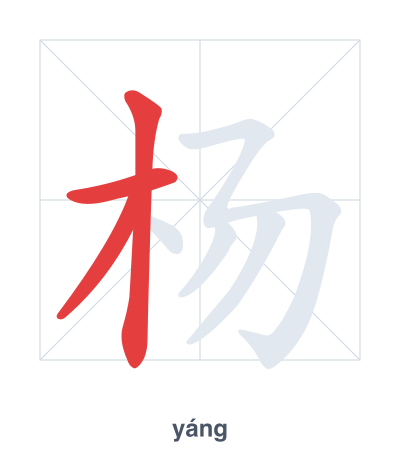 杨(yáng) 획순 연습
