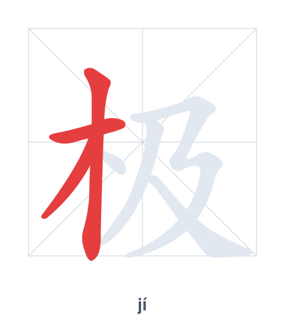 Pratica dell'ordine dei tratti per 极 - jí