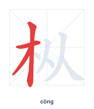 Pratica dell'ordine dei tratti per 枞 - cōng/zōng