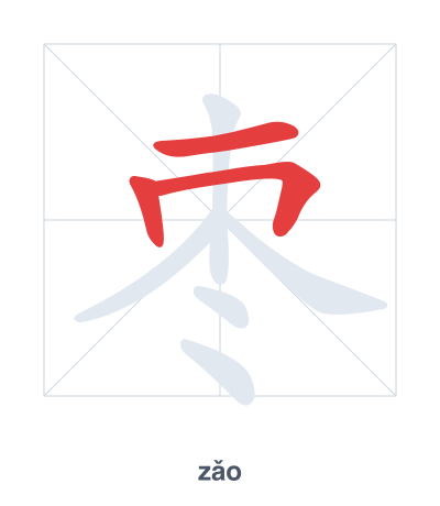 枣 (zǎo) vuruş sırası pratiği
