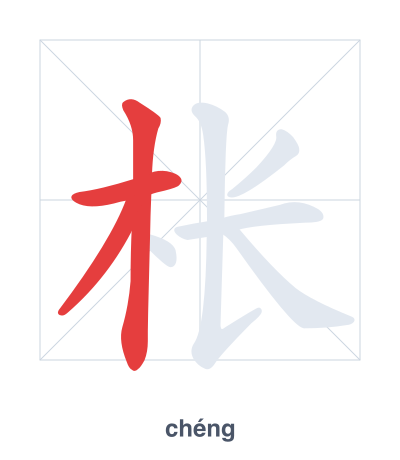 تدريب ترتيب الخطوط لـ 枨 - chéng