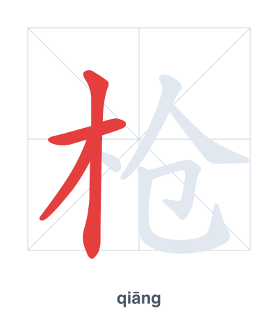 Pratica dell'ordine dei tratti per 枪 - qiāng