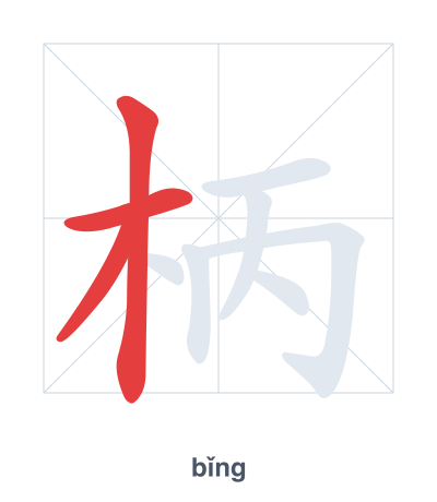 Pratica dell'ordine dei tratti per 柄 - bǐng