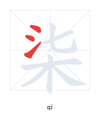 Pratica dell'ordine dei tratti per 柒 - qī
