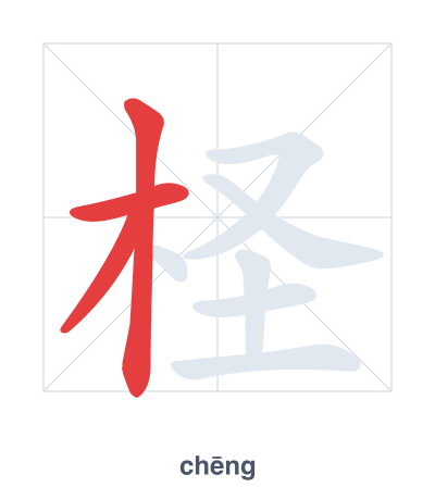 Práctica de orden de trazos para 柽 - chēng