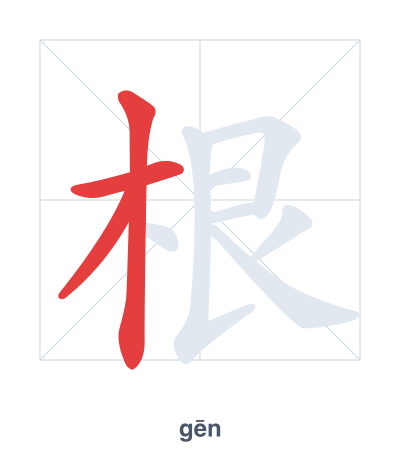 Pratique de l'ordre des traits pour 根 - gēn