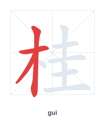 Pratica dell'ordine dei tratti per 桂 - guì