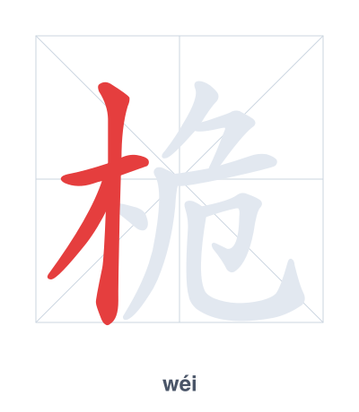 Pratica dell'ordine dei tratti per 桅 - wéi