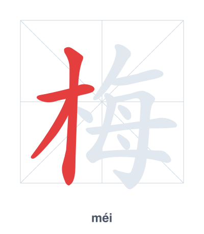 Pratica dell'ordine dei tratti per 梅 - méi