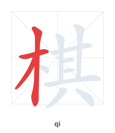 Mazoezi ya mpangilio wa mikunjo kwa 棋 - qí