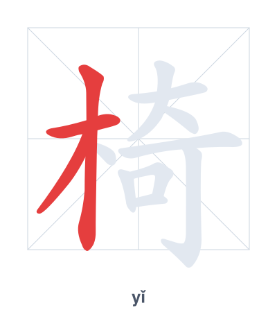 Pratica dell'ordine dei tratti per 椅 - yǐ