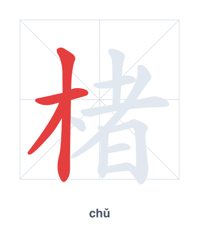 Pratica dell'ordine dei tratti per 楮 - chǔ