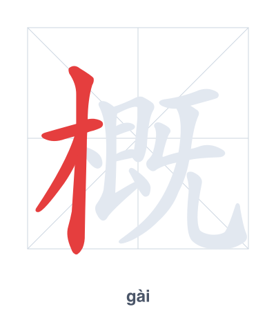 Pratica dell'ordine dei tratti per 概 - gài