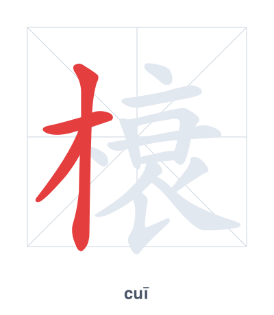 Latihan urutan goresan untuk 榱 - cuī