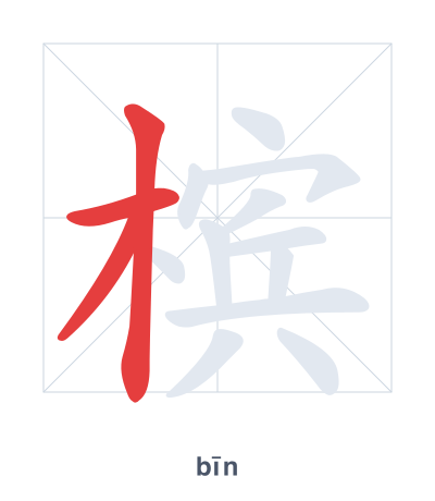 Pratica dell'ordine dei tratti per 槟 - bīn/bīng
