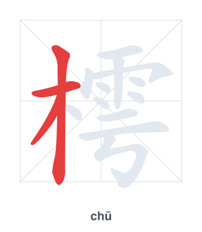 Pratica dell'ordine dei tratti per 樗 - chū