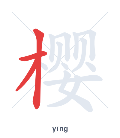 Pratica dell'ordine dei tratti per 樱 - yīng