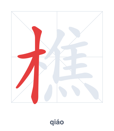 Pratica dell'ordine dei tratti per 樵 - qiáo