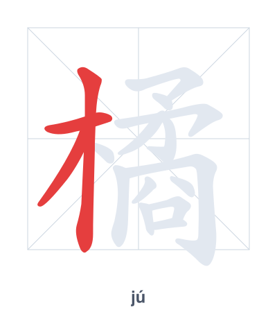 Luyện tập thứ tự nét cho 橘 - jú