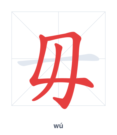 Pratica dell'ordine dei tratti per 毋 - wú
