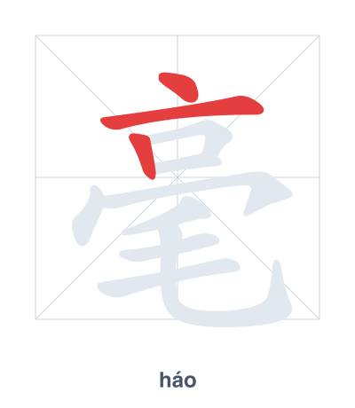 Pratica dell'ordine dei tratti per 毫 - háo