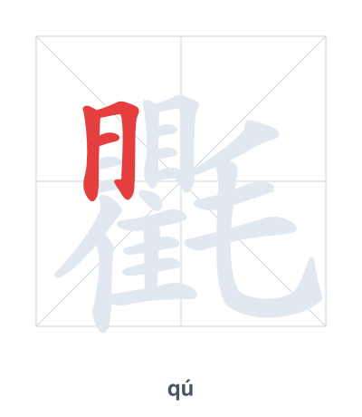 Pratica dell'ordine dei tratti per 氍 - qú