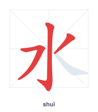 Pratica dell'ordine dei tratti per 水 - shuǐ