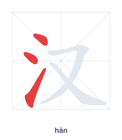 تدريب ترتيب الخطوط لـ 汉 - hàn