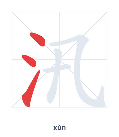 Pratica dell'ordine dei tratti per 汛 - xùn