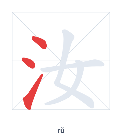 Pratica dell'ordine dei tratti per 汝 - rǔ