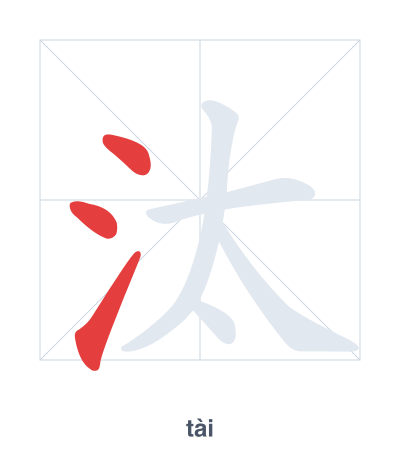 汰（tài）の筆順練習