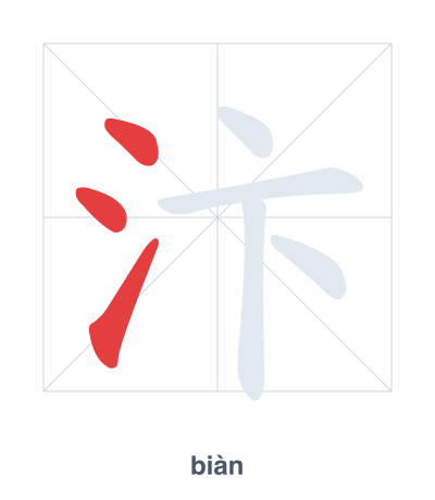 Pratica dell'ordine dei tratti per 汴 - biàn