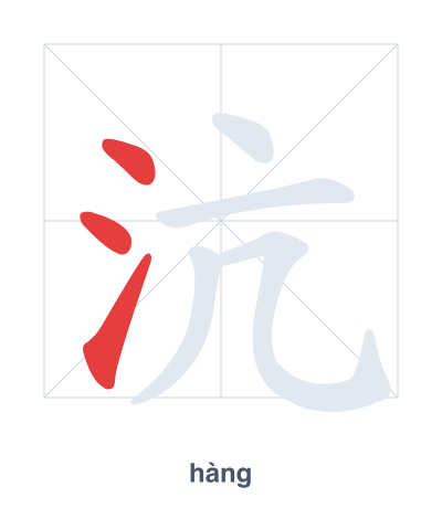 Pratica dell'ordine dei tratti per 沆 - hàng