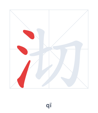 Pratica dell'ordine dei tratti per 沏 - qī