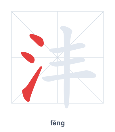 沣（fēng）の筆順練習