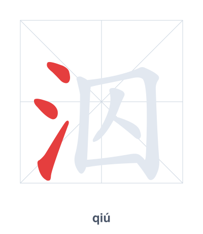 Pratica dell'ordine dei tratti per 泅 - qiú