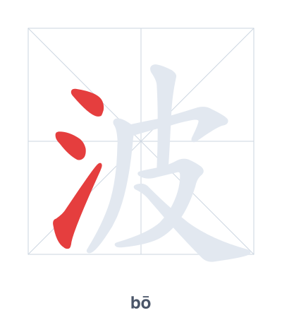 波(bō) 획순 연습