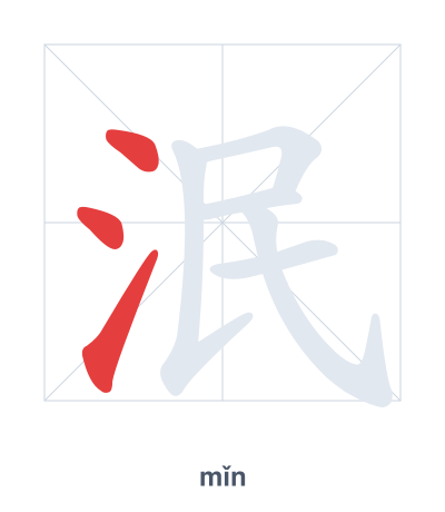 Pratica dell'ordine dei tratti per 泯 - mǐn
