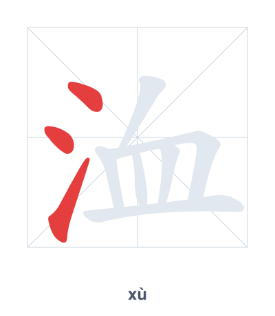 Pratica dell'ordine dei tratti per 洫 - xù